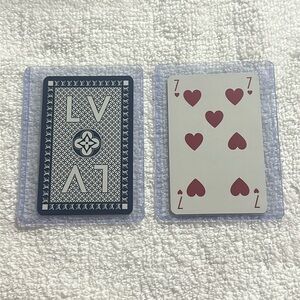 Louis Vuitton blue playing card 7 of hearts with COA